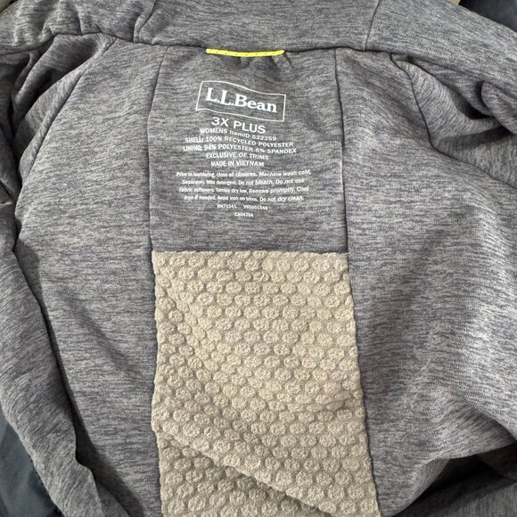 L.L. Bean Bean's Performance Fleece Lined Windbreaker Jacket 3X Black CJ-2210 - Picture 9 of 10